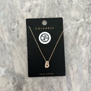NWT Columbus Gold Dipped B Initial Balloon Necklace